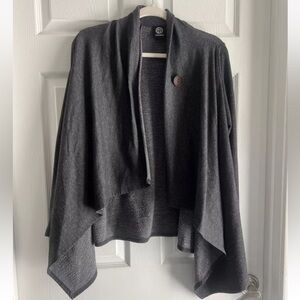 Medium Bobeau Gray Button Cardigan Boho Charcoal Soft Long Sleeve Sweater Top